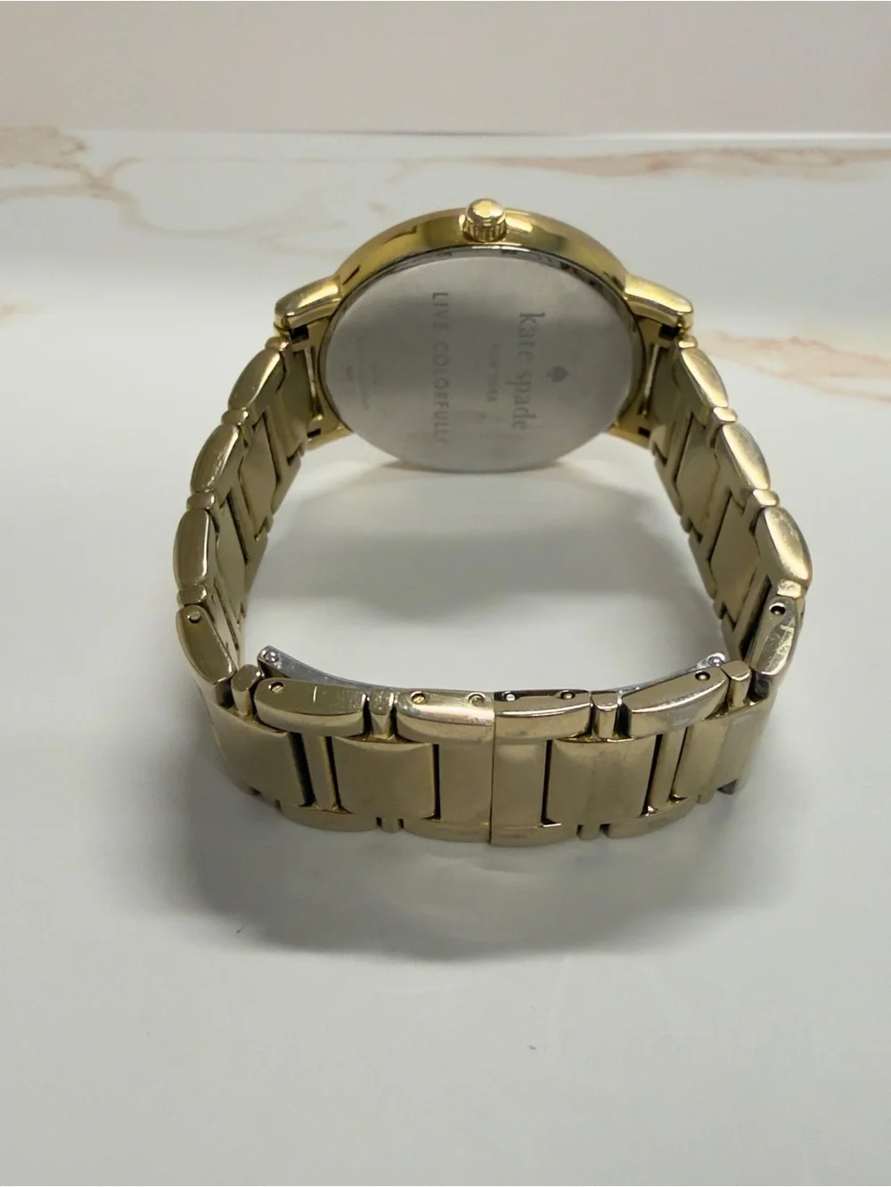 Kate Spade Gramercy Grand Gold Bracelet Watch White Dial